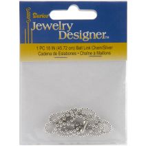 Ball Link Chain 18 Inches Silver