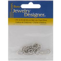 Ball Link Chain 24 Inches Silver