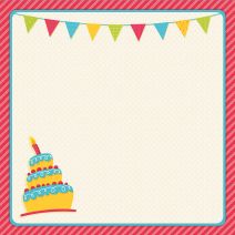 Scrapbook Paper 3D Birthday Cake 12 X 12 Inches