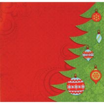 Scrapbook Paper 3D Christmas tree and ornaments 12 X 12 Inches 1.38