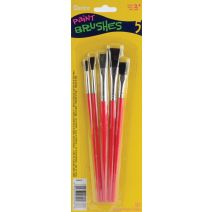 Paintbrush Set Red Handle Assorted Colors