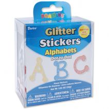 Glitter Alphabet Sticker Bucket Dot to Dot Font 1.05 oz