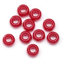 Pony Beads Opaque Red 6mm X 9mm