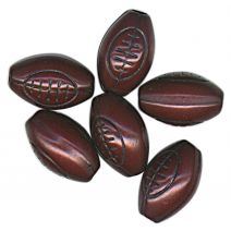 Team Sport Beads - Acrylic - Football - Brown and Black - 12mm x 18mm