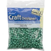 Pony Beads Opaque Green 6mm X 9mm