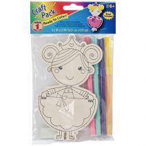 Wood Figure for Kids with Markers  Princess