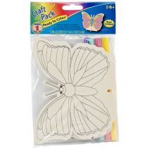 Wood Figure for Kids with Markers Butterfly