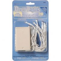LED Deco Lights Battery Operated Teeny Bulbs Clear Lights White Wire