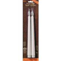 Bright LED Taper Candles 11 Inches White