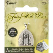 Fairy Door metal Charm Triangle Window Antique Silver