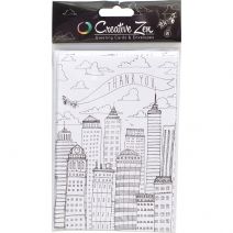 Creative Zen Collection Adult Coloring Coloring Cards Airplane Thank You
