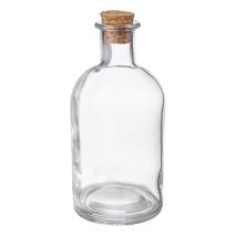Clear Glass Small Neck Bottle with Cork 5 inches