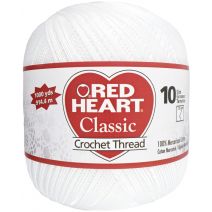 Red Heart Classic Crochet Thread Size 10-White