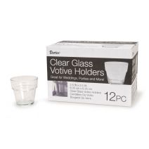 Votive Candle Holder Flower Pot Clear Glass