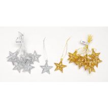 Ornaments Plastic Star Gold Laser Glitter 1 inches
