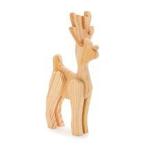 Wood Reindeer - Standing - Dimensional - Unfinished - 6 Inches