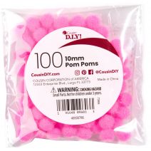Cousin DIY Pom Poms 10mm 100 Pkg  Light Pink