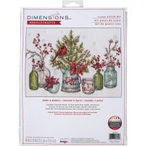 Dimensions Counted Cross Stitch Kit 14inchesx10inchesBirds And Berries (14 Count)